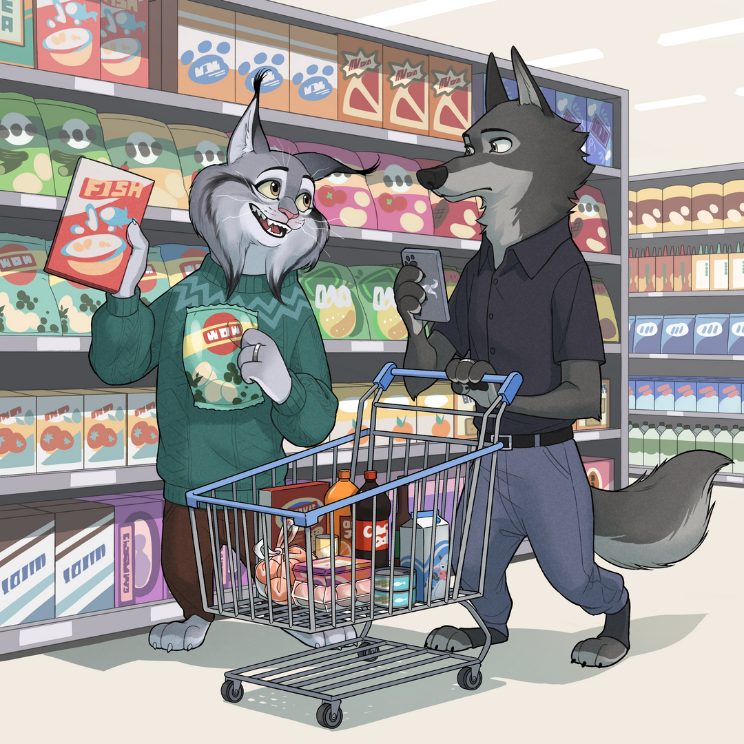 Pawbert and Luther at the Supermarket